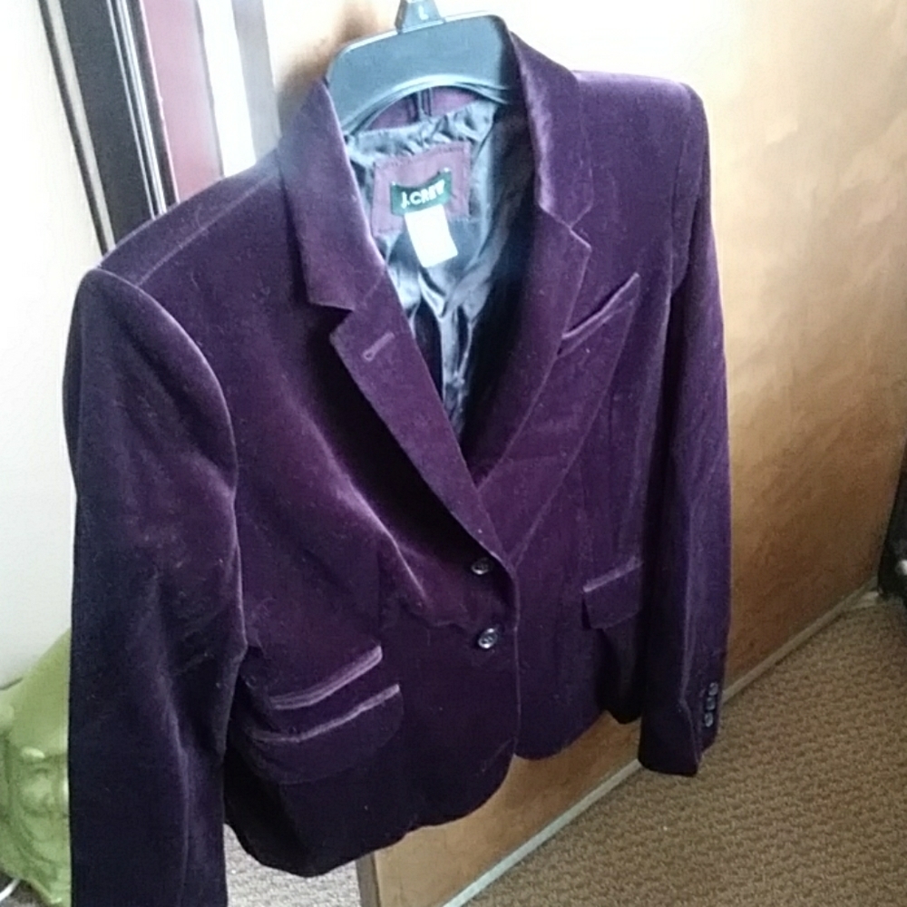 Purple velvet two-button Blazer